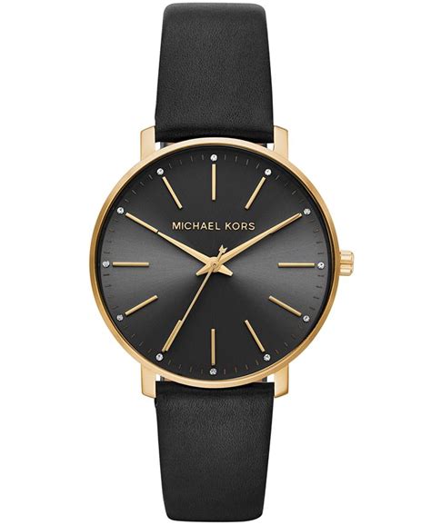 mk 2843 michael kors watch mini pyper black leather|michael kors watches macy's.